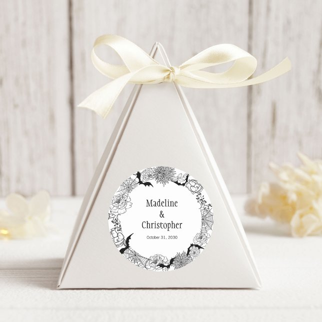 Adesivo Redondo Boho Gothic Floral Wedding (Criador carregado)