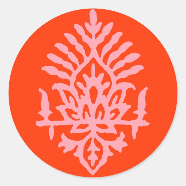 Adesivo Redondo Boho India Block Impressão (Frente)