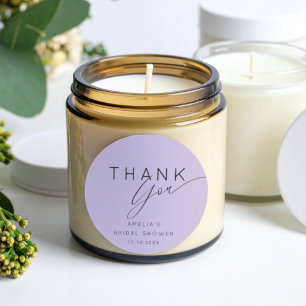 Adesivo Redondo Boho Lilás Lavanda Obrigado Chá de Noiva 