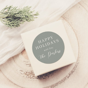Adesivo Redondo Boho Modern Sage Green Christmas