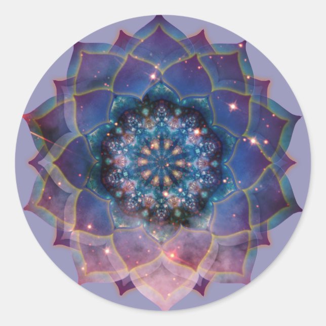 Adesivo Redondo Boho Nebula Mandala, Mística (Frente)