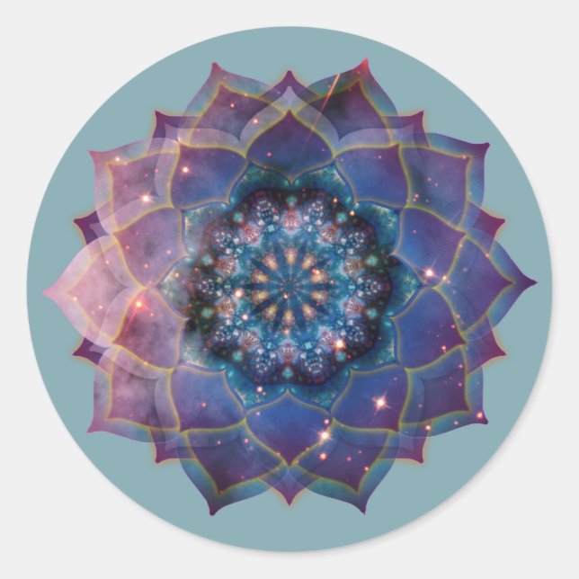 Adesivo Redondo Boho Nebula Mandala, Mística (Frente)