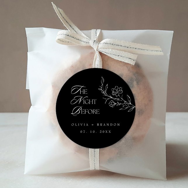 Adesivo Redondo Boho Night Antes Do Ensaio Jantar Casamento Negro (Criador carregado)