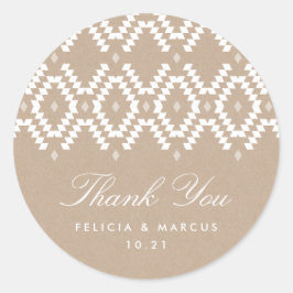 Adesivo Redondo Boho Obrigado, adesivo, falso kraft