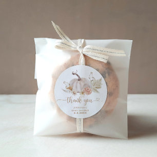 Adesivo Redondo Boho outono abóbora obrigado