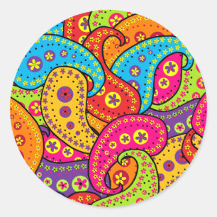 Adesivo Redondo Boho Paisley