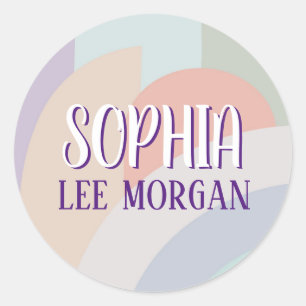 Adesivo Redondo Boho Pastel Rainbow