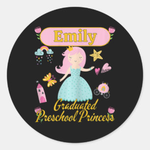 Adesivo Redondo Boho Princesa Emily 2026 Pré-Escolar Personalizado