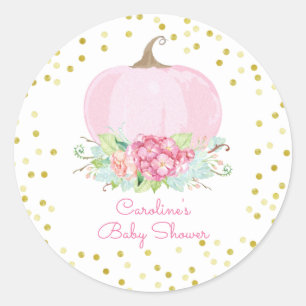 Adesivo Redondo Boho Pumpkin Dourado Pontos Menininha Chá