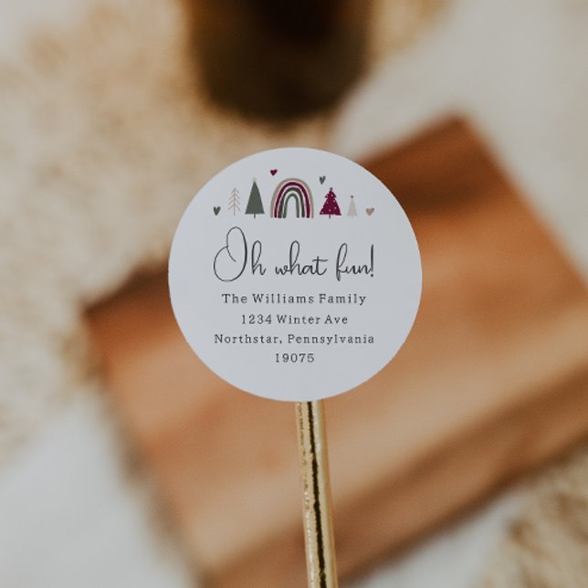 Adesivo Redondo Boho Rainbow e Hearts Oh Que Envelope Divertido Fa (Criador carregado)