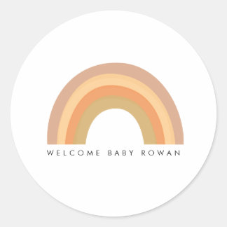 Adesivo Redondo Boho Rainbow party ou baby showker