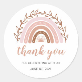 Adesivo Redondo Boho Rainbow Stickers, Aniversário | CHÁS