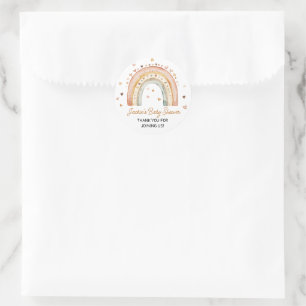 Adesivo Redondo Boho Rainbow Watercolor Chá de fraldas