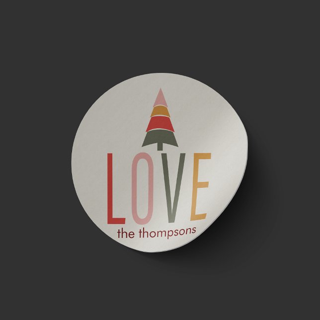 Adesivo Redondo Boho Simples Quente e Caloroso Natal (Criador carregado)