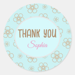Adesivo Redondo Boho Sticker Thank you floral | Aufkleber custom 