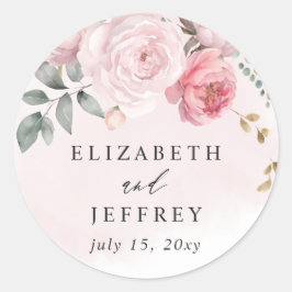 Adesivo Redondo Boho Summer Primavera Blush Casamento Floral