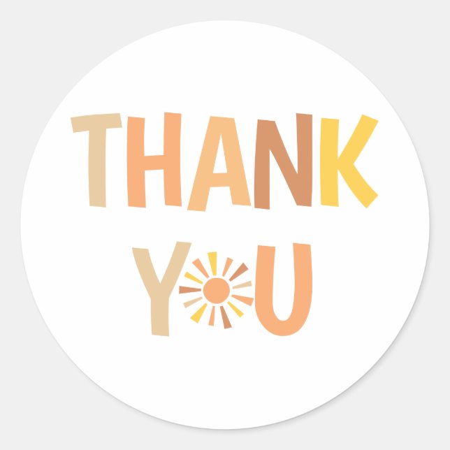 Adesivo Redondo Boho Sunshine Chá de fraldas (Frente)