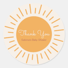 Adesivo Redondo Boho Sunshine Obrigado