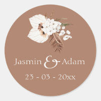Boho Terracotta Brown Pampas Grass Casamento Flora