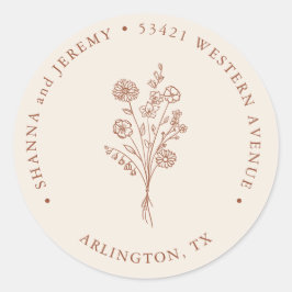 Adesivo Redondo Boho Terracotta Elegant Minimal | Endereço de devo