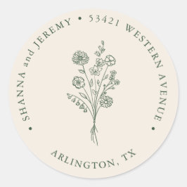 Adesivo Redondo Boho Terracotta Elegant Minimal | Endereço de reto