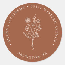 Boho Terracotta Elegante Minimal | Endereço de Rem