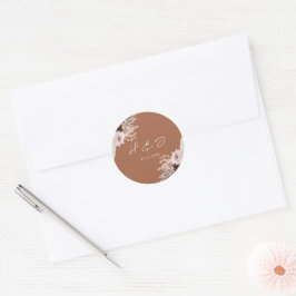 Adesivo Redondo Boho Terracotta Invitation Envelope Seal