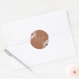 Adesivo Redondo Boho Terracotta Invitation Envelope Seal
