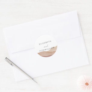 Adesivo Redondo Boho Watercolor Abstrato Envelopes De Casamento