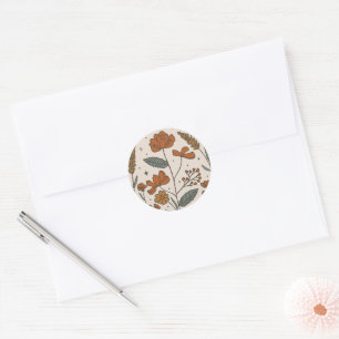 Adesivo Redondo Boho Wildflower