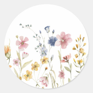 Adesivo Redondo Boho Wildflower Envelope Seal