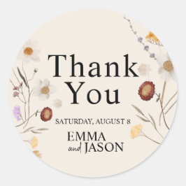 Adesivo Redondo Boho Wildflower Wedker