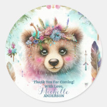 Boho Woodland Bear Watercolor Aniversário