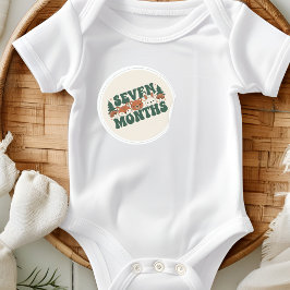 Adesivo Redondo Boho Woodland Forest Baby Seven Months Milestone