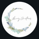 Adesivo Redondo Boho Wreath Felry Christmas Modern Design<br><div class="desc">Boho Wreath Felry Christmas Modern Design</div>