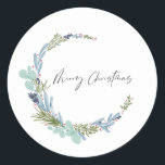 Adesivo Redondo Boho Wreath Felry Christmas Modern Design<br><div class="desc">Boho Wreath Felry Christmas Modern Design</div>