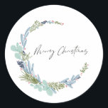 Adesivo Redondo Boho Wreath Felry Christmas Modern Design<br><div class="desc">Boho Wreath Felry Christmas Modern Design</div>