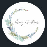 Adesivo Redondo Boho Wreath Felry Christmas Modern Design<br><div class="desc">Boho Wreath Felry Christmas Modern Design</div>