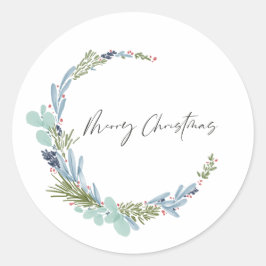 Adesivo Redondo Boho Wreath Felry Christmas Modern Design