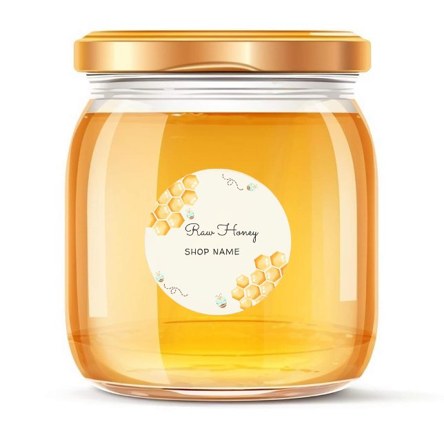 Adesivo Redondo Boião de apicultores de mel (Criador carregado)