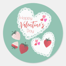 Adesivo Redondo Bois e Morangos Felizes Dia dos Namorados