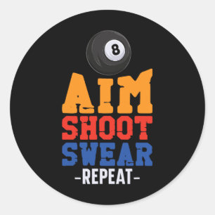 Adesivo Redondo Bola 8 do Jogador de Piscina Billiards Aim Shoe