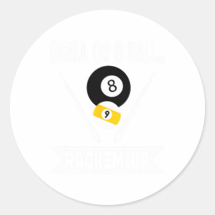 Adesivo Redondo Bola 9 Engraçada Ou Bola 8 Rackem Billiers