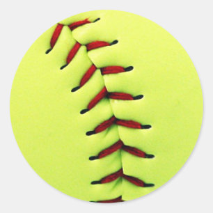 Adesivo Redondo Bola amarela do softball