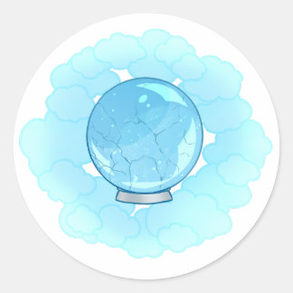 Adesivo Redondo Bola Cristal Cracking Azul Brilhante