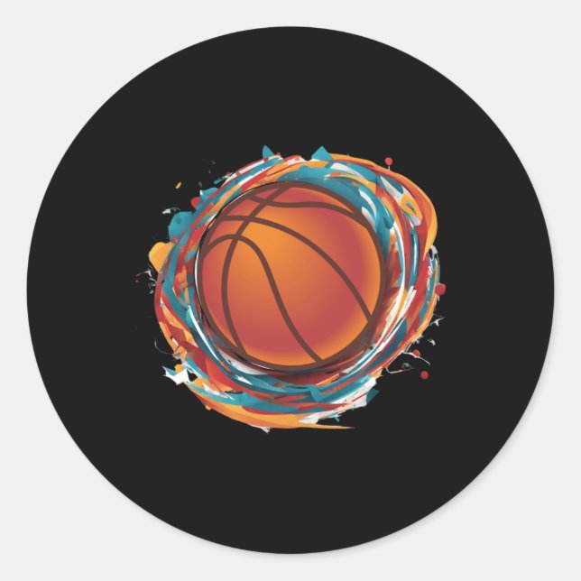 Adesivo Redondo Bola de basquetebol (Frente)