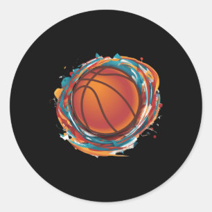 Adesivo Redondo Bola de basquetebol