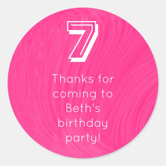 Adesivo Redondo Bola de boliche com mensagem de idade de aniversár (Frente)