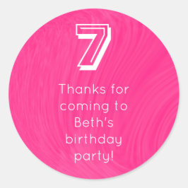 Adesivo Redondo Bola de boliche com mensagem de idade de aniversár