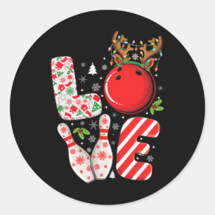 Adesivo Redondo Bola de boliche De Xmas E Pinos De Natal Correspon